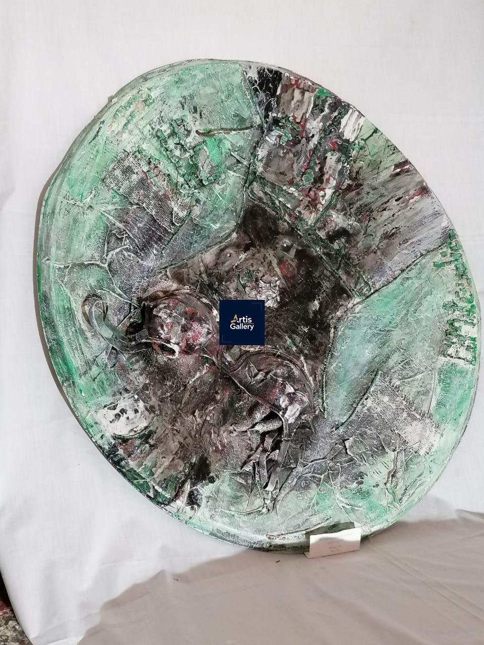 tableau-cratere-primordial-circulaire-matiere-contemporain